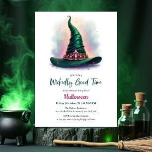 Invitation Emerald Witch Casquette Wicktly Bon Time Halloween