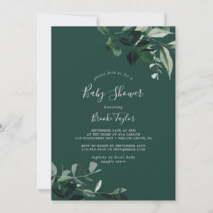 Invitation Émeraude Baby shower vert