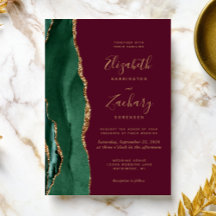 Émeraude Chic Vert Or Agate Bordeaux Mariage