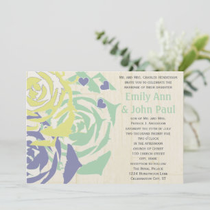 Invitation Émeraude et Marine Moderne Mariage Succulent Invit
