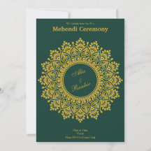 Émeraude Or Personnalisable Mehendi Henna Indian