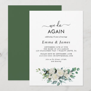Invitation Émeraude Verdure "On recommence" Vow Renewal