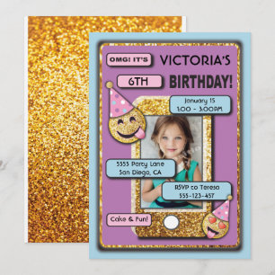 Invitation Emoji Anniversaire Cellule Téléphone SMS invitatio