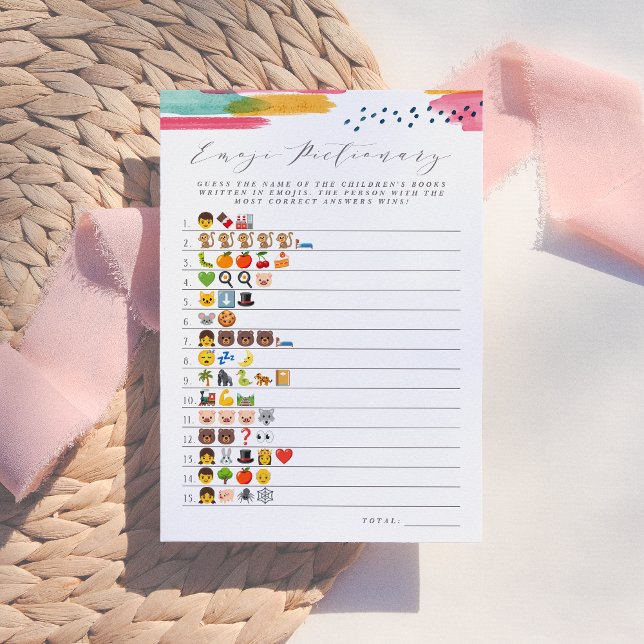Invitation Emoji Pictionary, livre pour enfants | Rose et Ble (Créateur téléchargé)