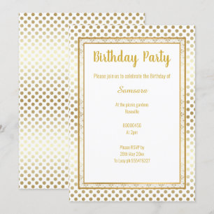 INVITATION EMPLACEMENT EN OR MÉTALLIQUE FIXÉ ANNIVERSAIRE
