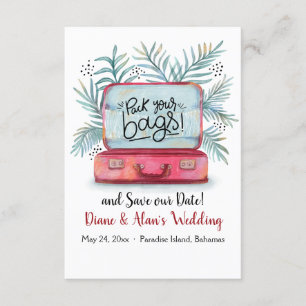 Invitation Emposez vos sacs Enregistrer la date de l'annonce