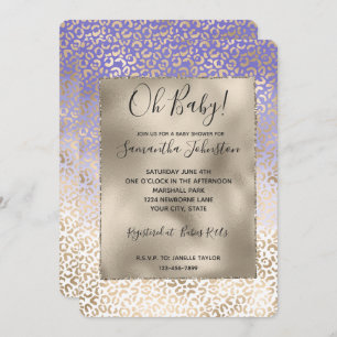 Invitation Empreinte de léopard d'Ombre d'or violet