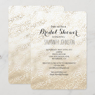 Invitation Empreinte de léopard d'or Khaki crème Beige douche
