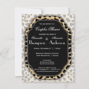 Invitation Empreinte de léopard Et Accent Noir