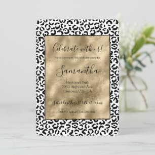 Invitation Empreinte de léopard noir blanc