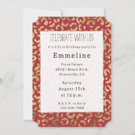 Invitation Empreinte de léopard Red Gold Glam