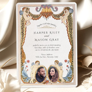 Invitation Empreinte de léopard unique Cherub Mariage photo