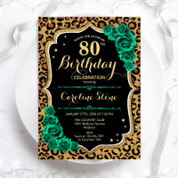 Empreinte de léopard Vert Roses 80e anniversaire