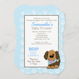 Invitation Empreinte de patte de chien chiot éléga