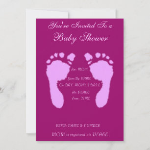 Invitation Empreintes bébé (Fille)