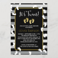 Empreintes blanches Baby shower des jumeaux argent