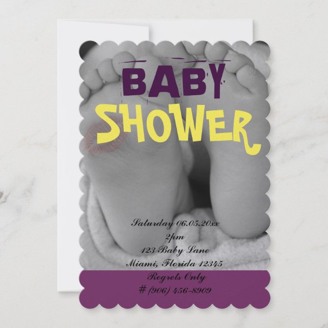 Invitation Empreintes de pas adorables mignonnes de crèche de (Devant)