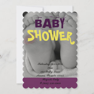 Invitation Empreintes de pas adorables mignonnes de crèche de