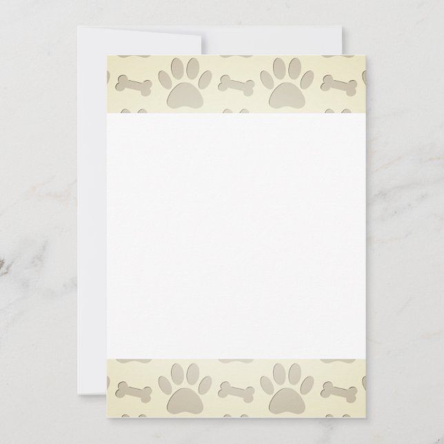 Invitation Empreintes de pattes De Chiens Et Bones Base Pour  (Devant)