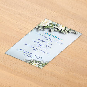 Invitation en acrylique à dos solide pour Baby Sho