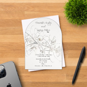 Invitation en acrylique florale givrée et liquide