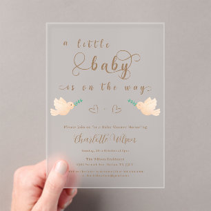 Invitation en acrylique pour Baby Shower Bébé Colo