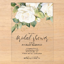 Invitation en acrylique pour Baby Shower de roses