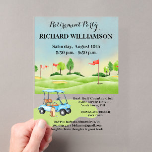 Invitation en acrylique pour fête de retraite sur