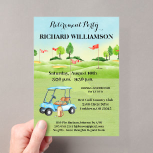 Invitation en acrylique pour fête de retraite sur