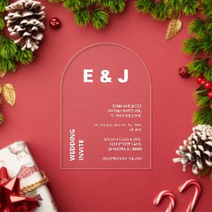 Invitation en acrylique texte blanc pour mariage m