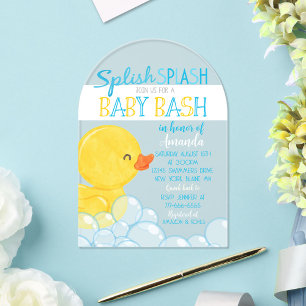 Invitation en acrylique unique pour Baby Shower Ca