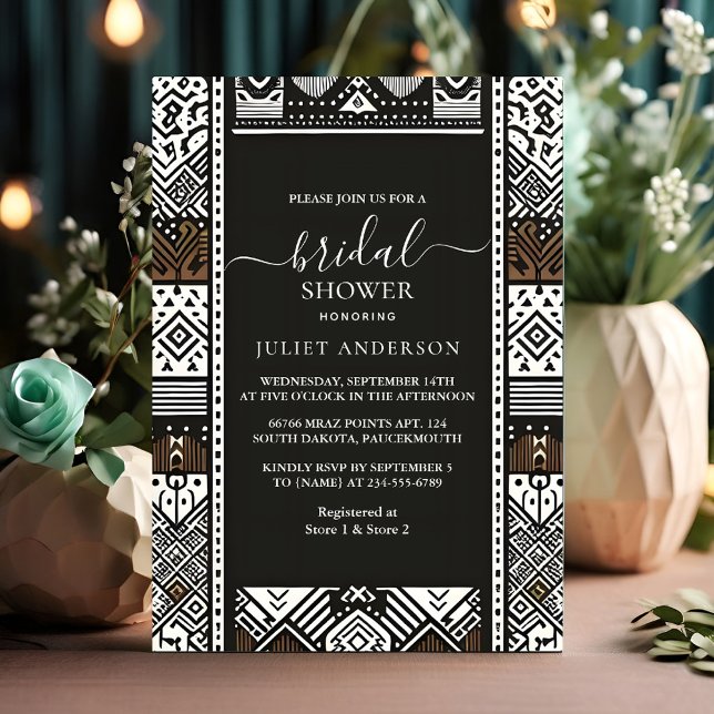 Invitation En Afrique Brown traditionnelle Fête des mariées n (Créateur téléchargé)