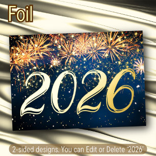 Invitation En Aluminium 2026 Bonne Année Eve Feux d'Artifice Noël Fête