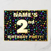 2e Birthday Party — Fun, Colorful Stars Pattern