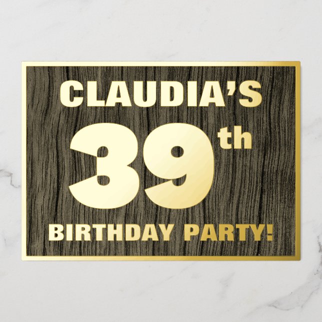 Invitation En Aluminium 39e fête d'anniversaire : Bold, Motif de céréales  (Recto)