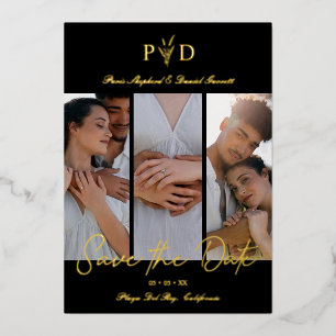 Invitation En Aluminium 3 Photos Mariages de luxe Collage Branches simples