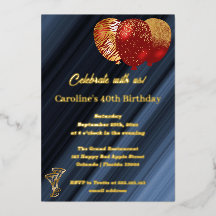 40e anniversaire Parties scintillant Ballons rouge