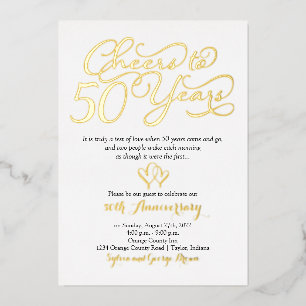Invitation En Aluminium 50 ans 50e anniversaire de Mariage