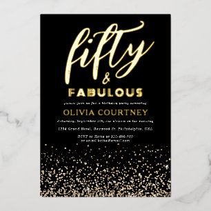 Invitation En Aluminium 50 et fabuleuse Typographie Parties scintillant d'