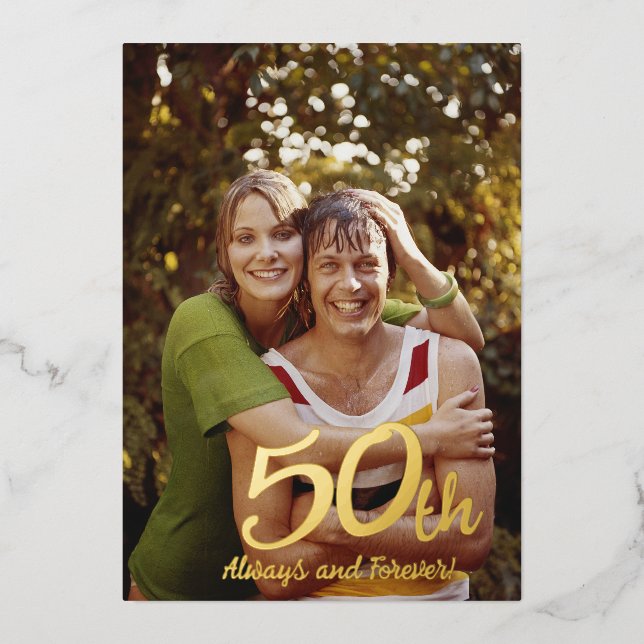 Invitation En Aluminium 50e anniversaire Moderne (Recto)