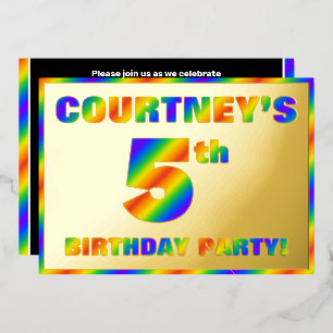 Invitation En Aluminium 5e fête d'anniversaire — Amusant, Rainbow Spectrum