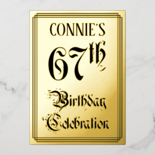Invitation En Aluminium 67e fête d'anniversaire — Script élégant + Nom per