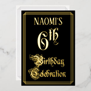 Invitation En Aluminium 6e fête d'anniversaire — Script fantaisie et nom p