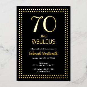 Invitation En Aluminium 70 ans et Fabuleux Élégante Soixantième Fête d'Ann