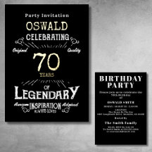 70e anniversaire Né légendaire Black Gold Retro