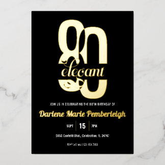 Invitation En Aluminium 80e anniversaire minimum et élégant 80e anniversai