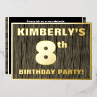 8th Birthday Party: Bold, Faux Wood Grain Pattern