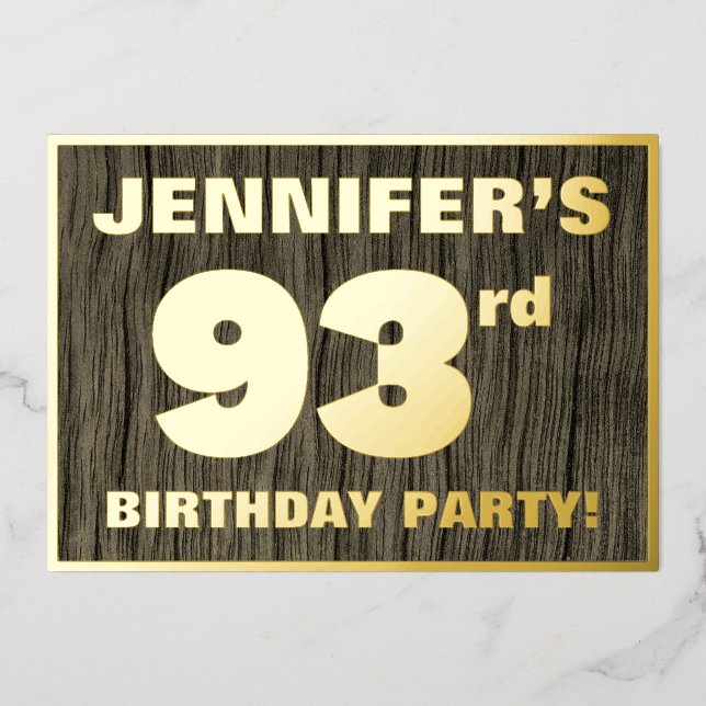 Invitation En Aluminium 93e fête d'anniversaire : Gras, Motif de grains de (Recto)