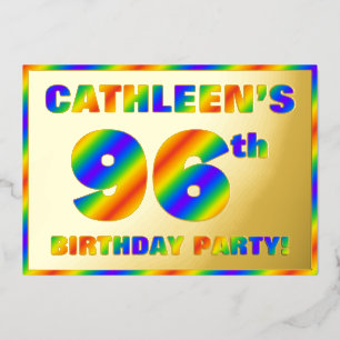 Invitation En Aluminium 96e fête d'anniversaire — Amusant, Rainbow Spectru