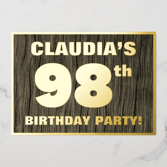 Invitation En Aluminium 98e fête d'anniversaire : Bold, Motif de céréales  (Recto)